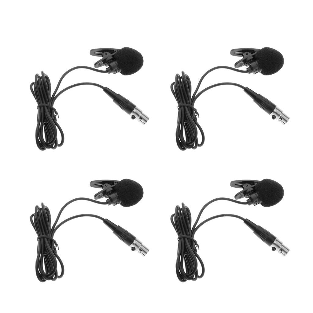 4Pcs 3 Pin Microphone Condenser Metal Tie Clip for PC Wireless Transmitter