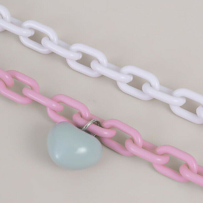 2Pcs/set Multilayer Heart Pendant Acrylic Necklace Clavicle Choker Women .l8