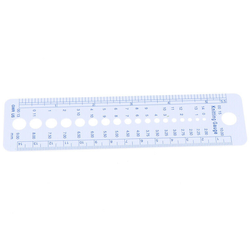 2-10mm Sew Ruler Tools Knitting Needle Gauge Inch cm Ruler Measure Sewing.l8