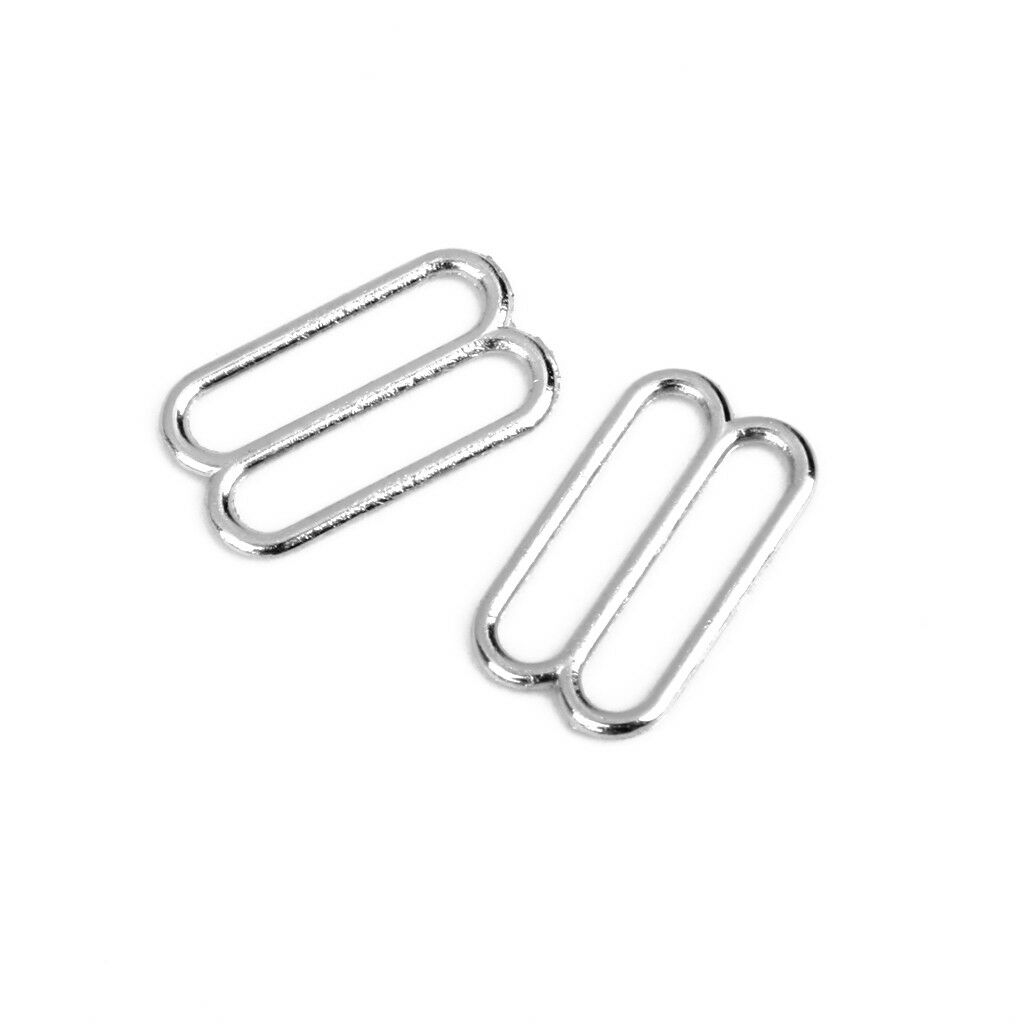 100Pcs BRA STRAPS AJUSTMENTS BITS SLIDERS 8-Shaped HOOKS 14mm