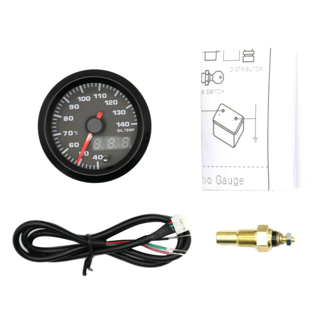 Digital Table Oil Temperature Display LED Backlit Auto Meter With