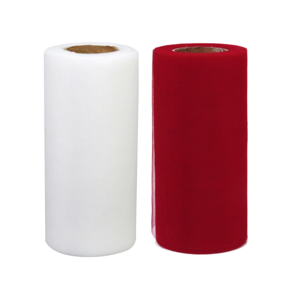 2 Pieces Rolls of Tulle Ribbon Ball Birthday Gift Invitations Diy 22m X 15