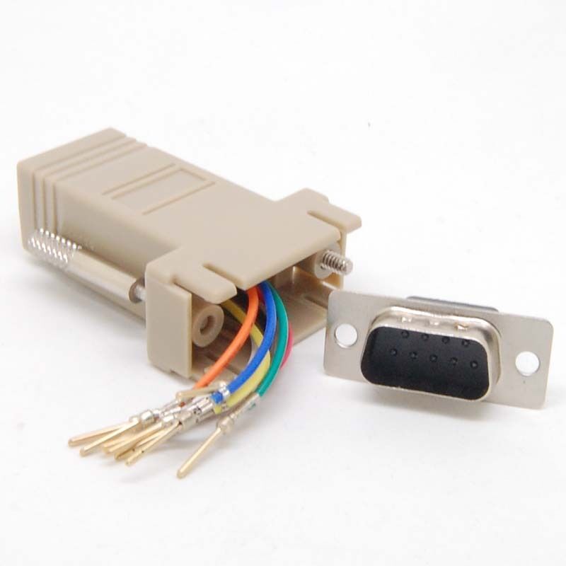 Extender new male DB9 to RJ45 Female RS232 Female Adapter Connector Convertor