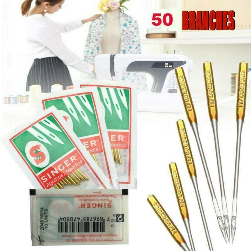 50 Needles For Singer Sewing Machine Needles, Mixed size #9,14, 16,18 Home New