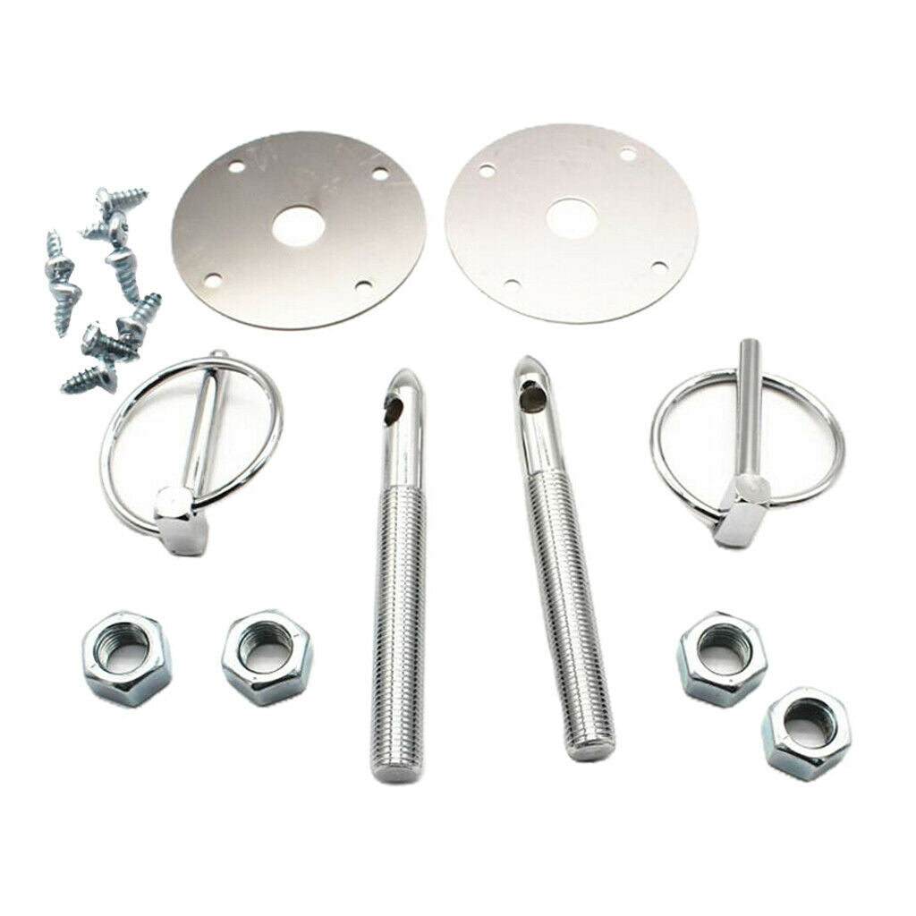 Aluminum Car Auto Engine Hood Latch Pin Set Assembly For Chevy Ford
