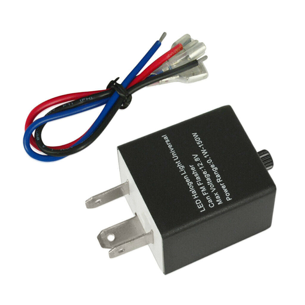 12V 24V 3 Pin Motorcycle Blinker Adjustable LED Flasher Relay Turn Signal