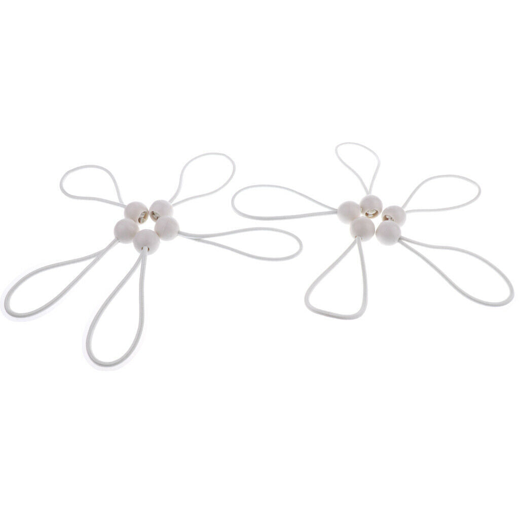 15X 10 Pieces 16cm Heavy Duty Ball Bungee Cord Tie down Cord Canopy Straps White