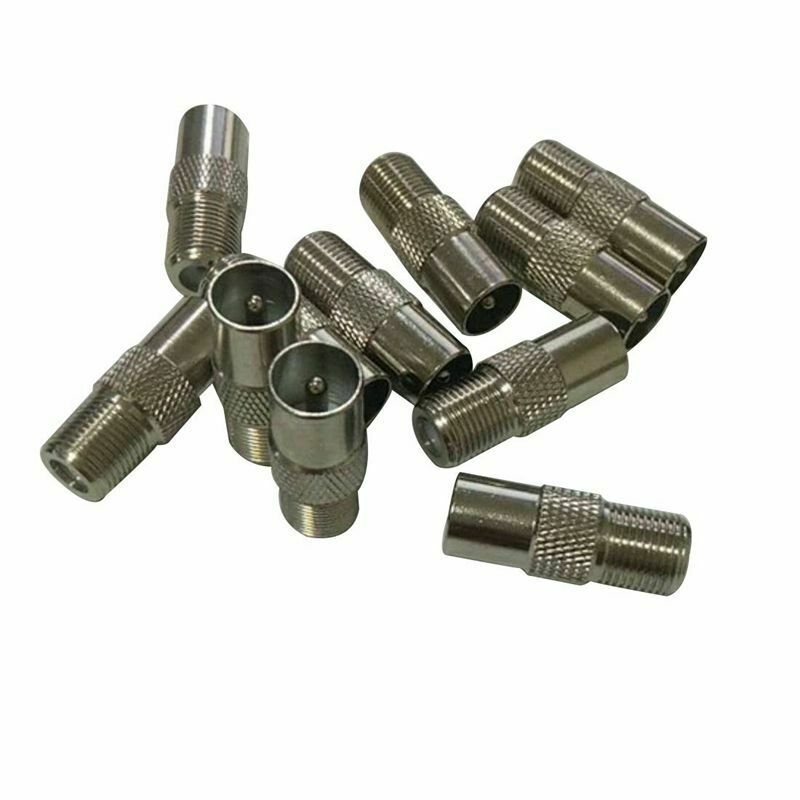 5X(F type screw connector Female to RF coax antenna male adapter G8A1)