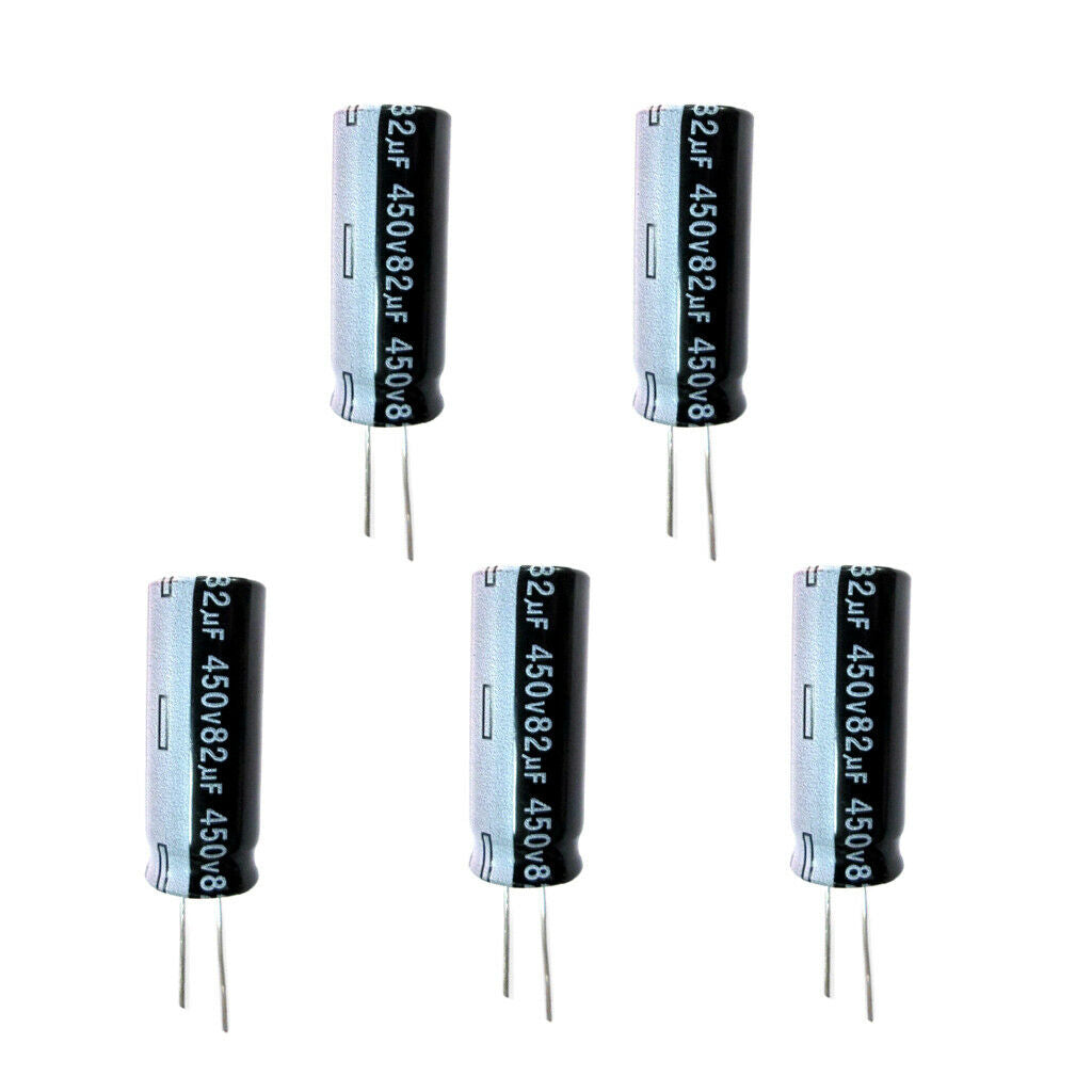 5pcs/ Set 82uF 450V Practical Radial  Aluminum Electrolytic Capacitors