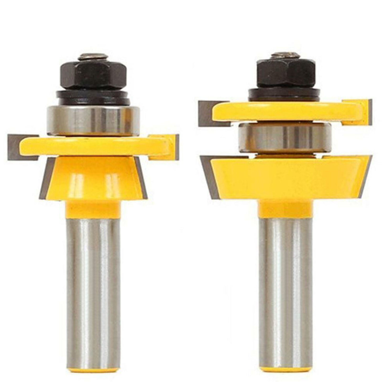 2pcs 1/2 Inch Shank Tongue Groove Router Bit Set T-shape Wood Milling Cutter