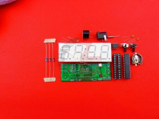 LED Electronic Clock Microcontroller Red LED Clock Time Thermometer DIY Kits