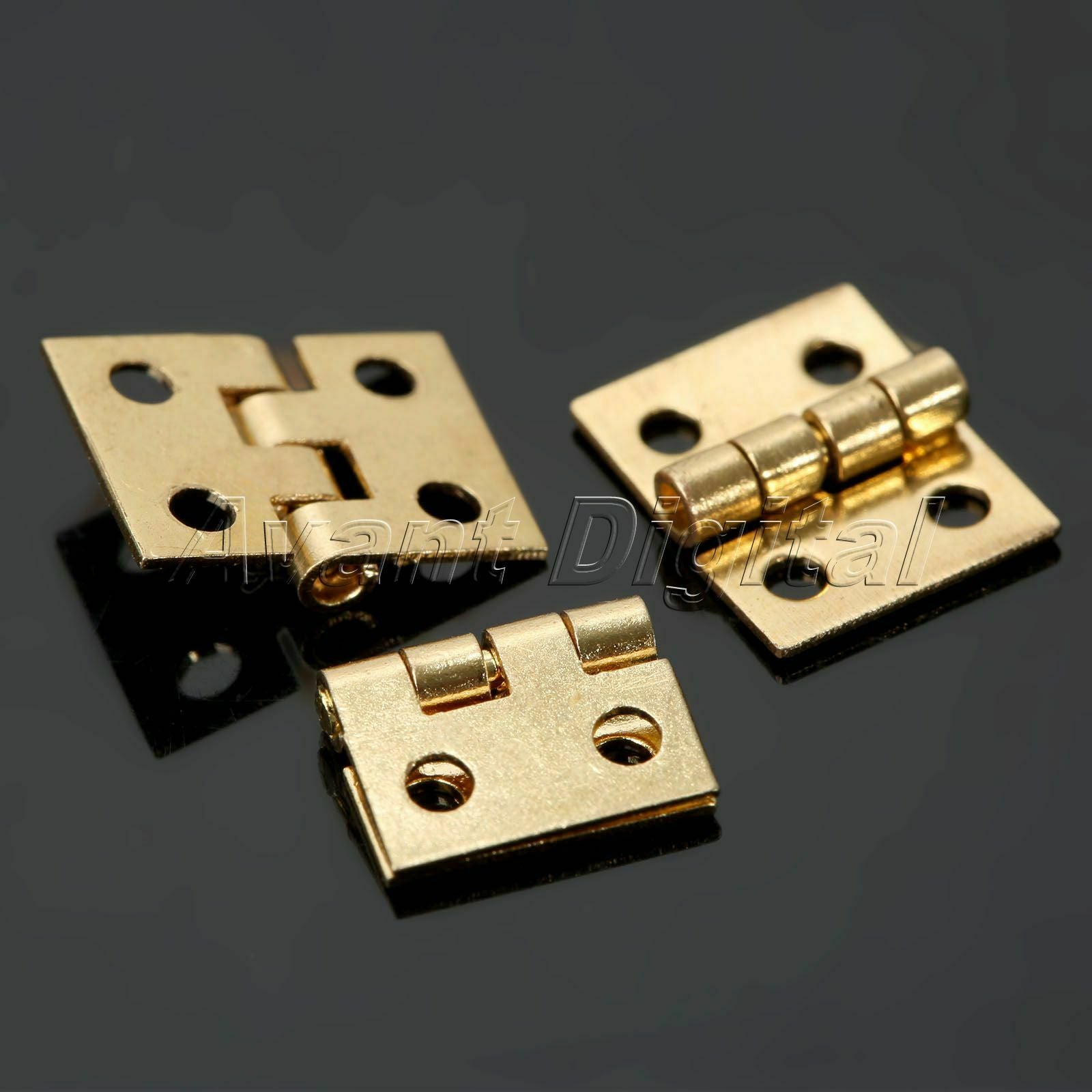 20Pcs Mini Brass Plated Hinge For Decorative Wooden Jewelry Cabinetmaker Box