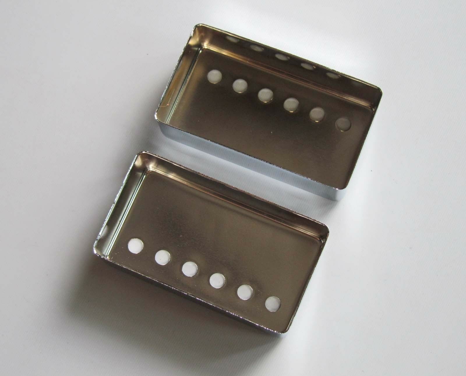 2x Chrome 52mm Pole Spacing LP Humbucker Guitar Pickup Covers fits Les Paul