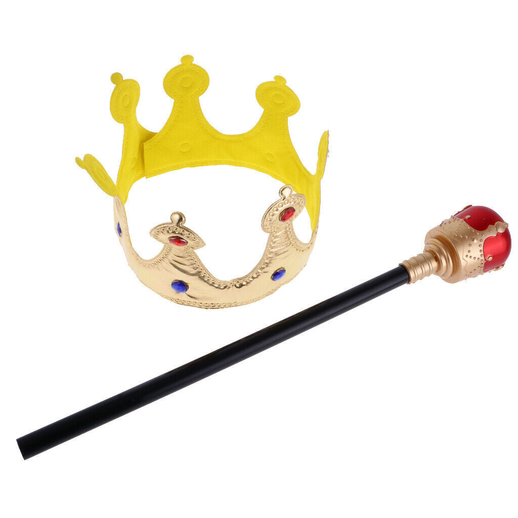 Royal Crown + Scepter Kids Fairy Tale Empress Costume Accessories Party Toys