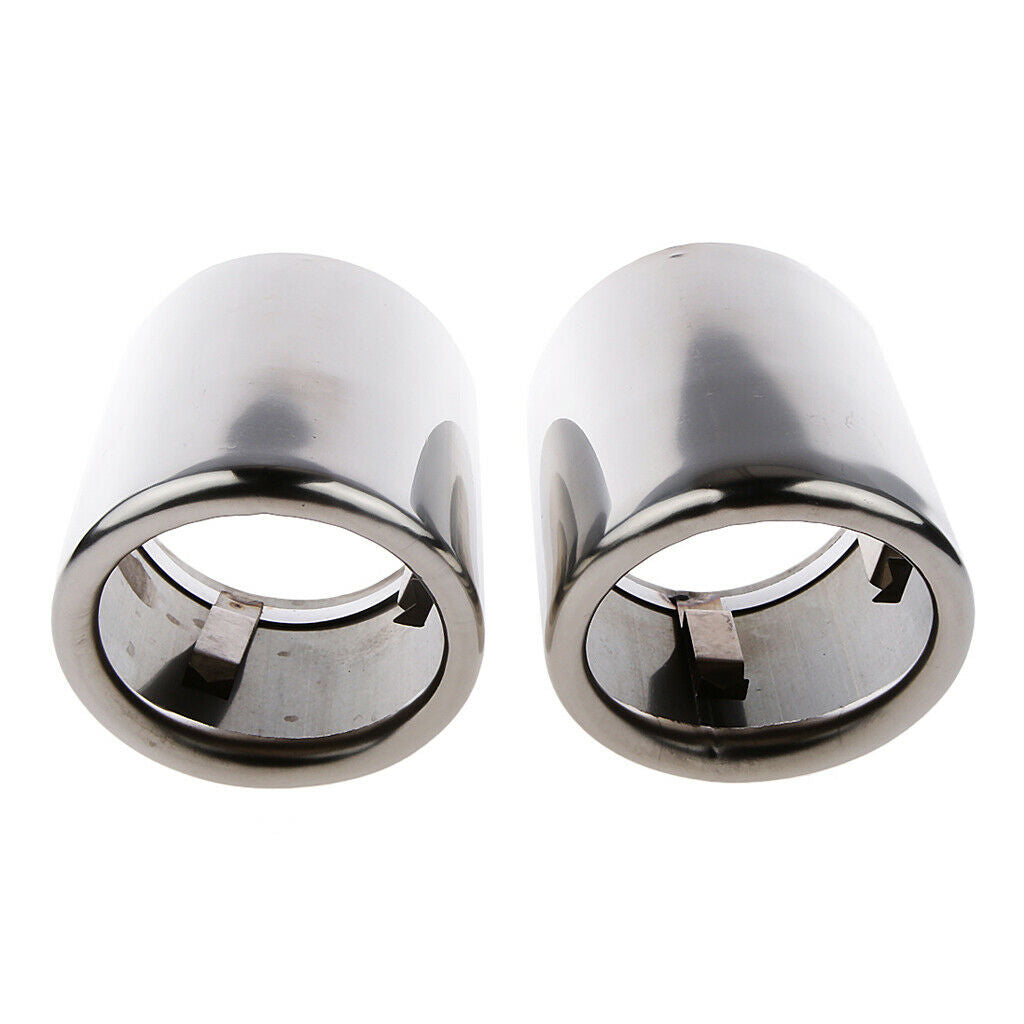 Pair Chrome Replacement Car Exhaust Muffler Tip 76mm for AUDI A4 B8 Q5 1.8T