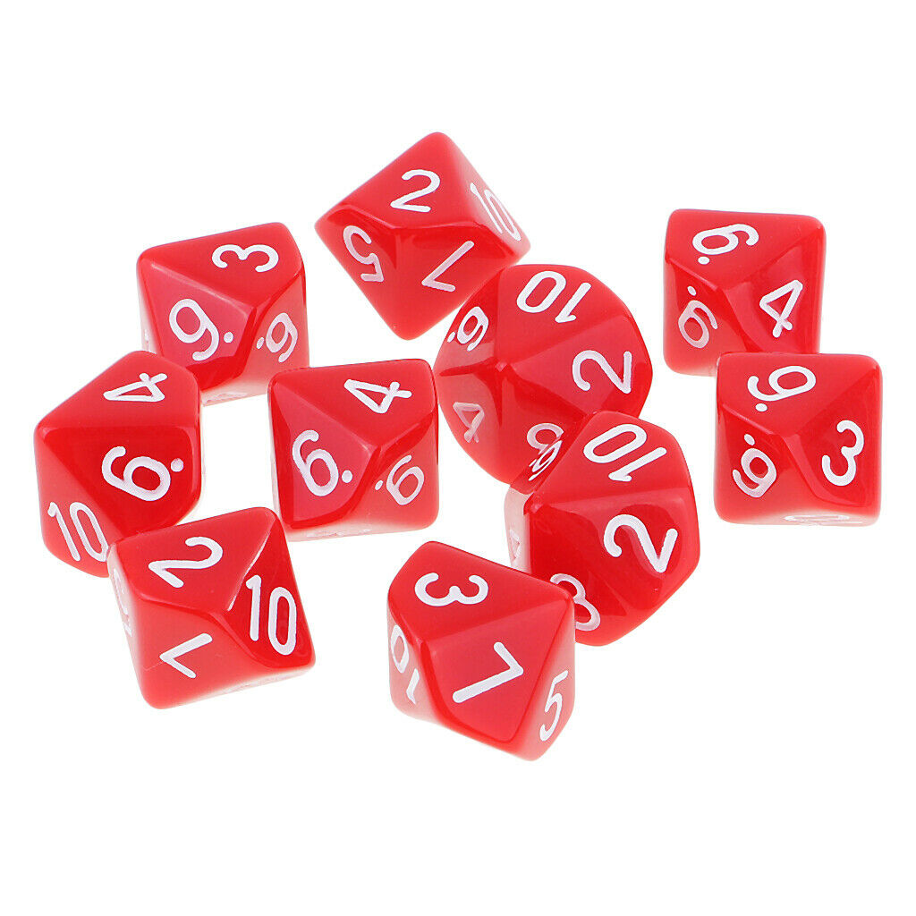 20X Polyhedral D10 Dice Pack for  Party Board Game Accs