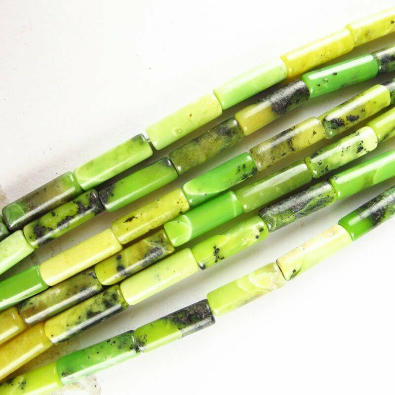 Natural Green Grass Turquoise Column Loose Bead 15.5 inch 13x4mm 12g A-567DHS