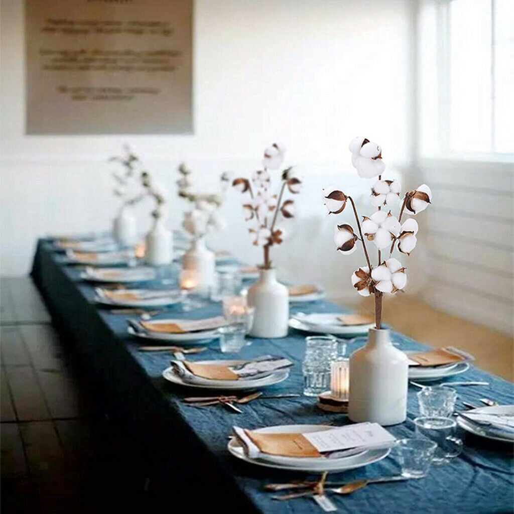 Dried Cotton Stems Table Centerpieces Vase Filler for Decor 7 Bolls 6pcs