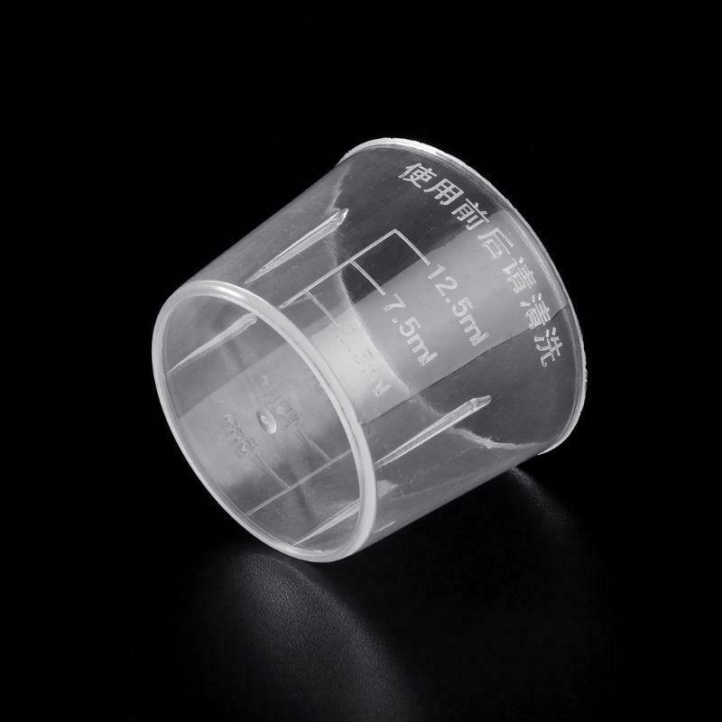10Pc 15ml Clear Plastic Measuring Cup Graduated Measure Beaker Measuring For Lab