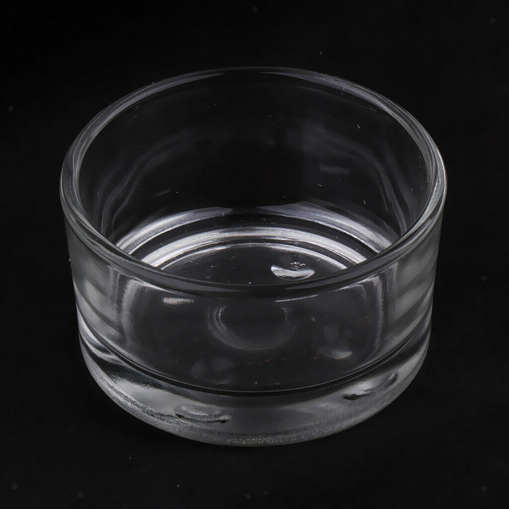 2 Count Transparent Glass Reptile  Water Food Bowl Feeder Bowl Basin