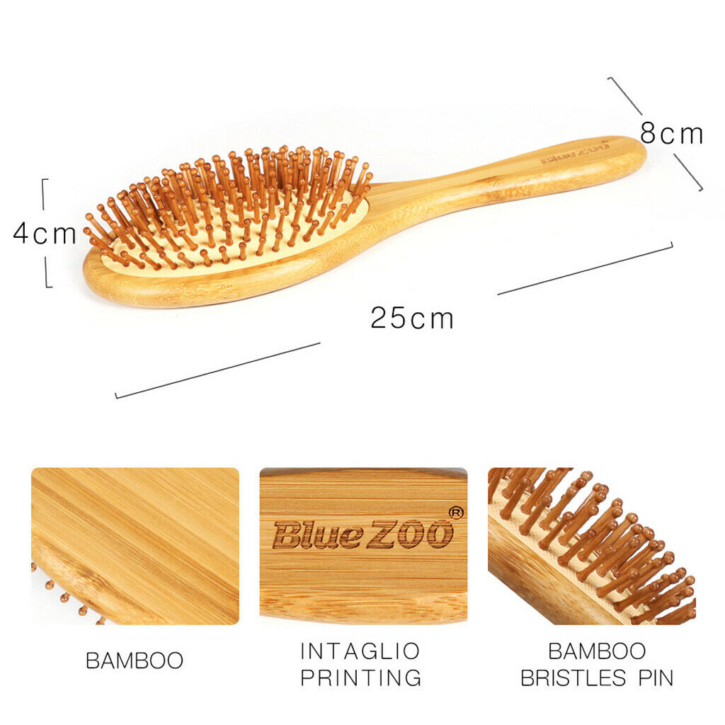 3 Style Natural Bamboo Wooden Hair Brush Air Cushion Comb Scalp Massage Comb Set