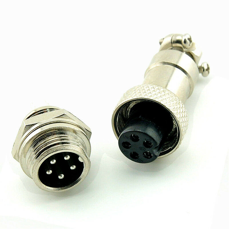 GX12 Screw Type Electrical Socket Connector Aviation plug Male And Female 5Pin