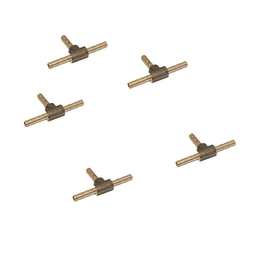 15pcs Brass T Type Joiner Fuel Hose Joiner Tee Connector Air Water Gas 4mm