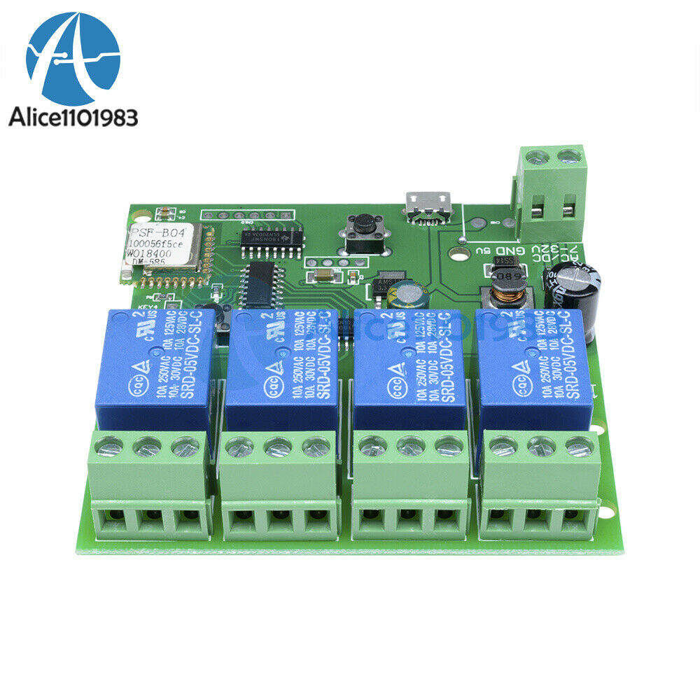 DC 7-32V 2/4 Channel Smart Switch WiFi Wireless Relay Module Remote Control