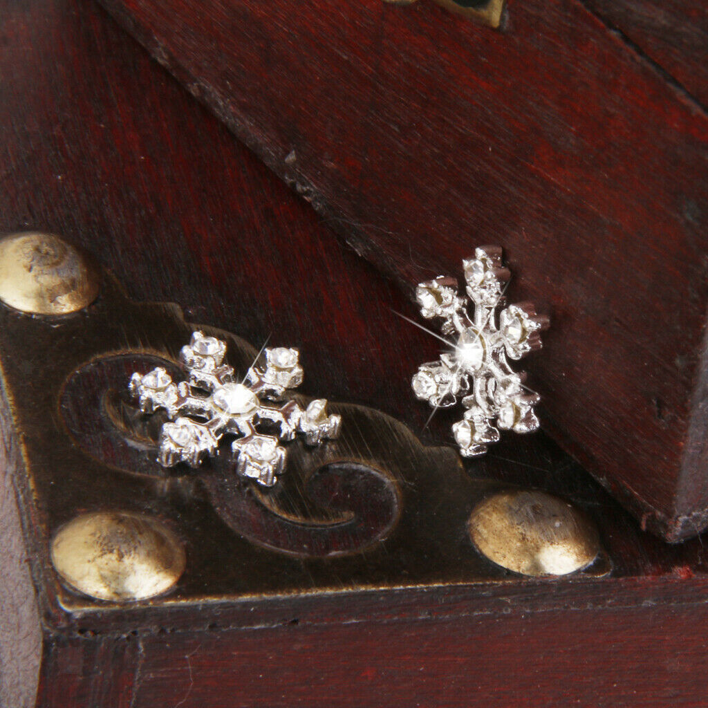 20Pcs Snowflake Crystal Buttons Rhinestone Embellishments DIY Craft Decor