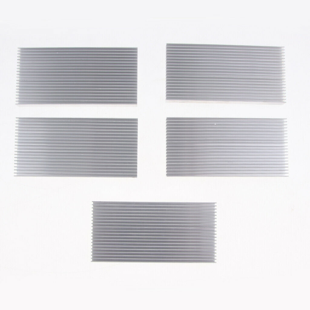 5Pcs Aluminum Heatsink Cooling Fin 48*11*100mm for CPU Power Amplifier LED