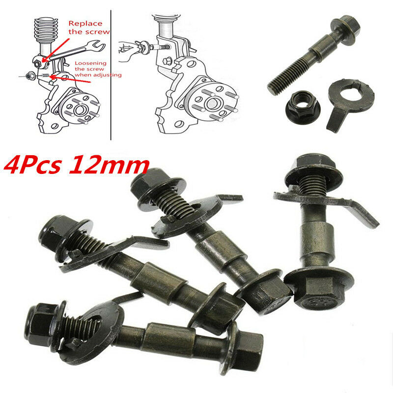 4Pcs Car Repair Tool Four Wheel Alignment Camber Bolt 10.9 Eccentric Screw 12mm