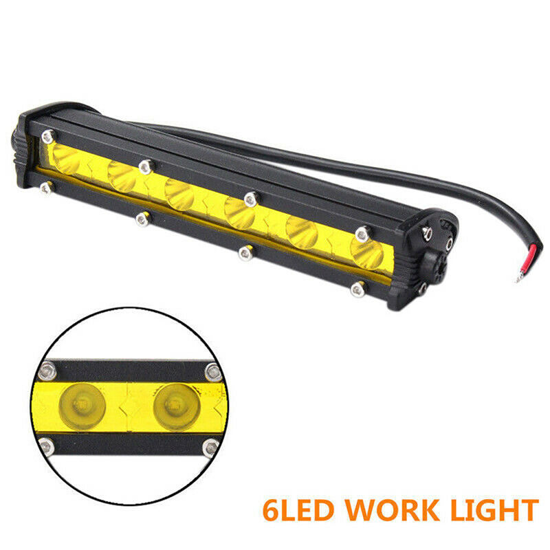 7" 18W LED Work Light Bar Spot Suv ATV Boat Driving Lamp 4WD Offroad Yel NTBD