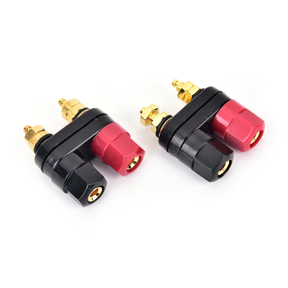2pcs banana plugs couple terminals red black connector amplifier binding post SJ