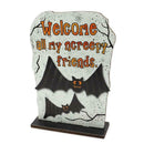 Creepy Friends Tombstone Wooden Sign Cartoon Bat Halloween Table Topper Decor