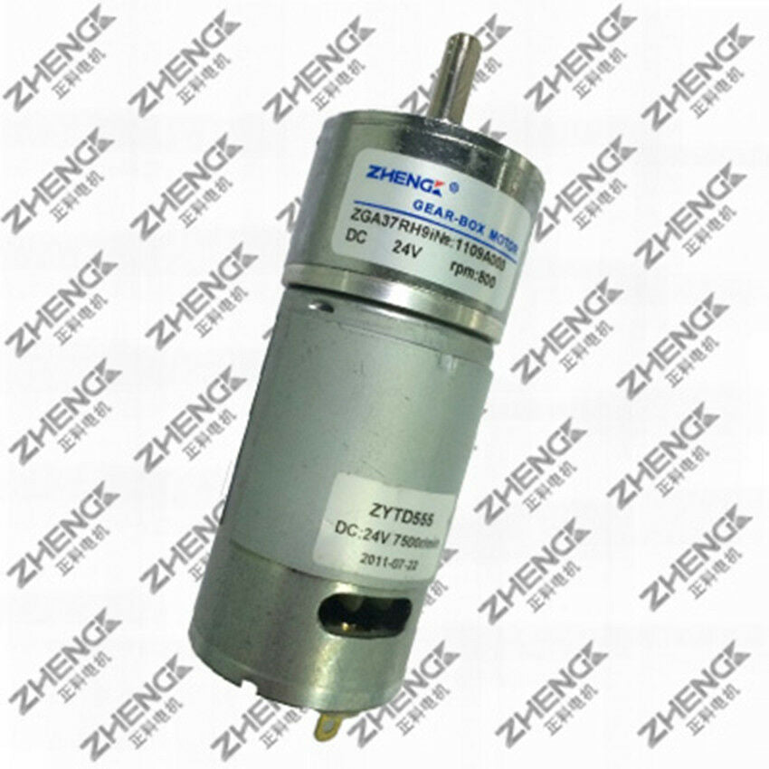 ZGA37RH DC 24V 800RPM 6mmx15mm Shaft 37mm Diameter DC Geared Motor
