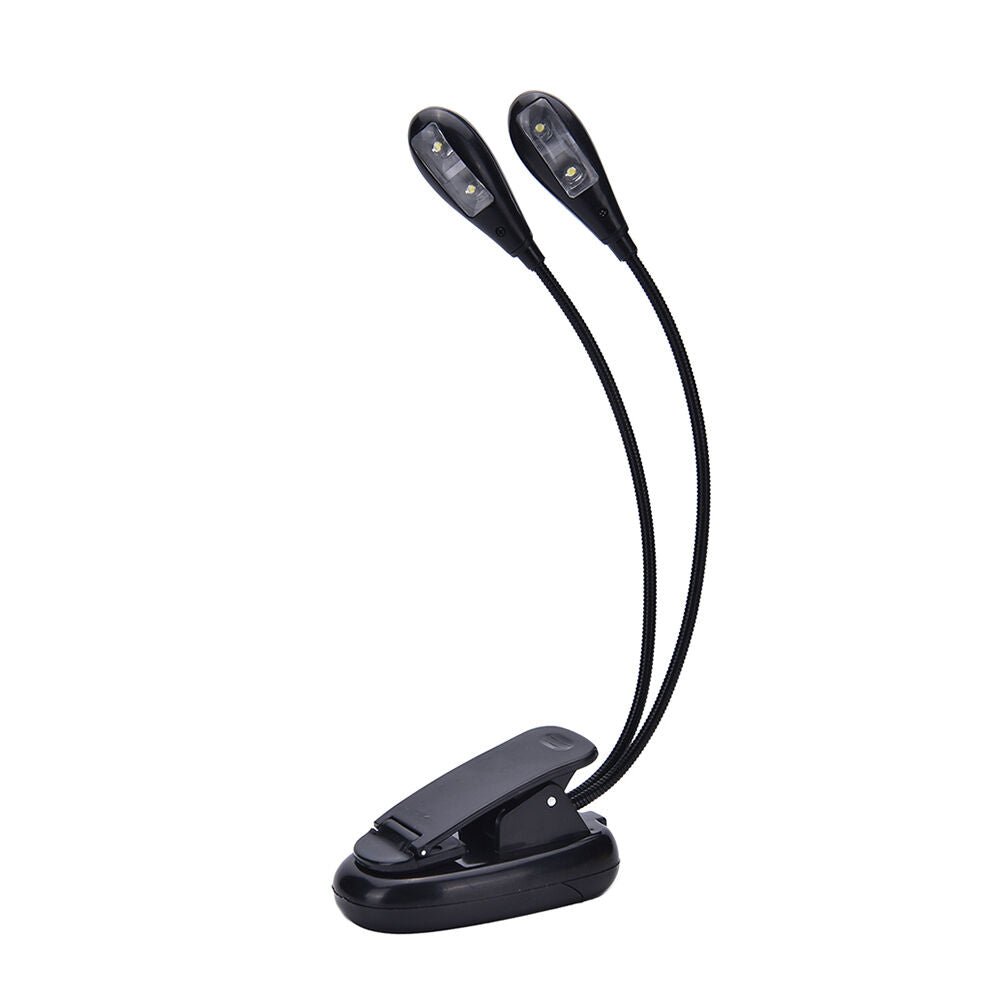 Flexible 4 LED Dual Arm Clip-on Reading Study Desk Laptop Light Table book LBDA
