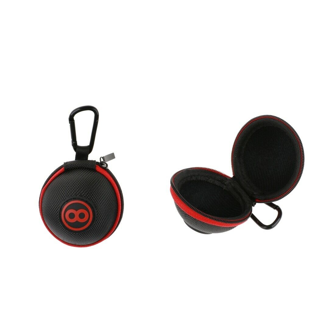 2 Pieces Durable EVA Portable Clip-on Cue Ball Case Hard Attaching Black