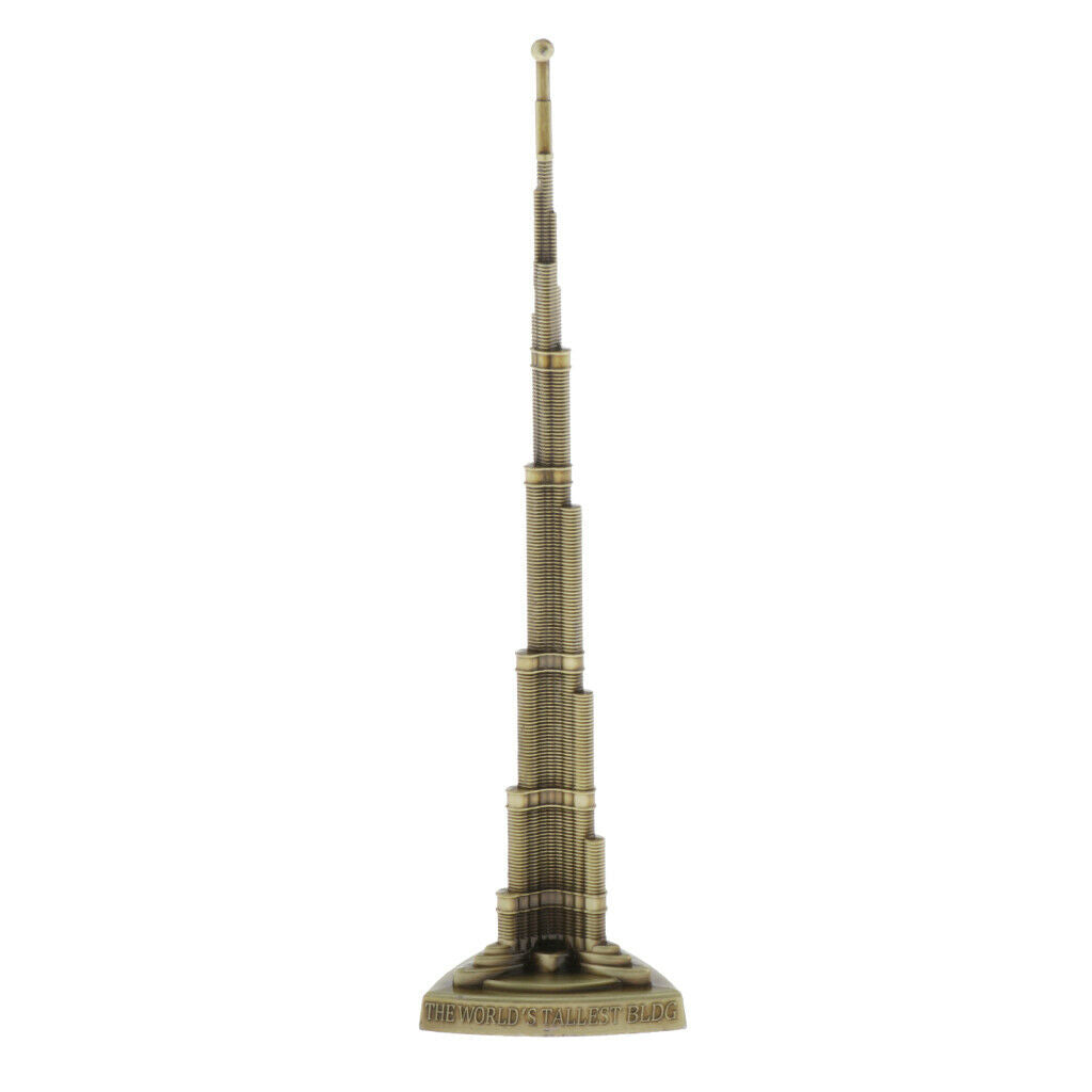 Alloy Dubai Halifah Tower Satue Landmark Building Home Decor Crafts Bronze