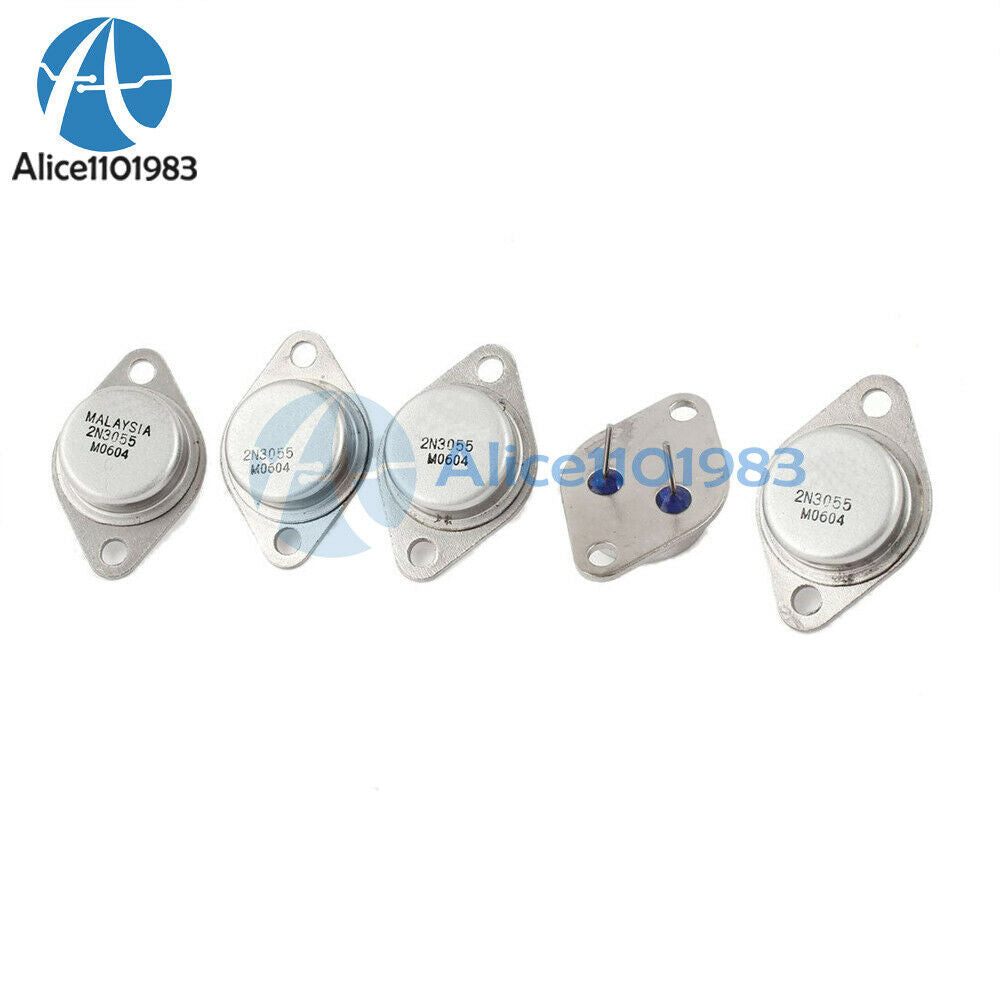 5PCS TRANSISTOR ST TO-3 2N3055 NPN AF Amp Audio Power Transistor 15A / 60V