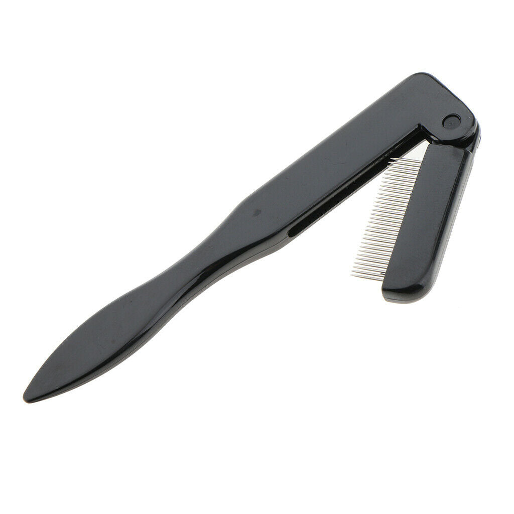 Stainless Steel Teeth Folding Eyelash Comb Eyebrow Shaper Brush Beauty Tools
