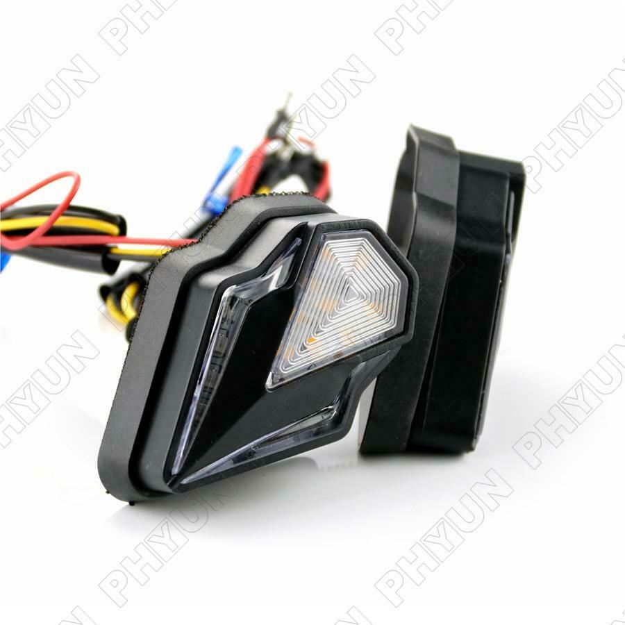 Pair Dual Color Amber & Blue Motorcycle ATV LED Turn Signal Indicators DRL Light