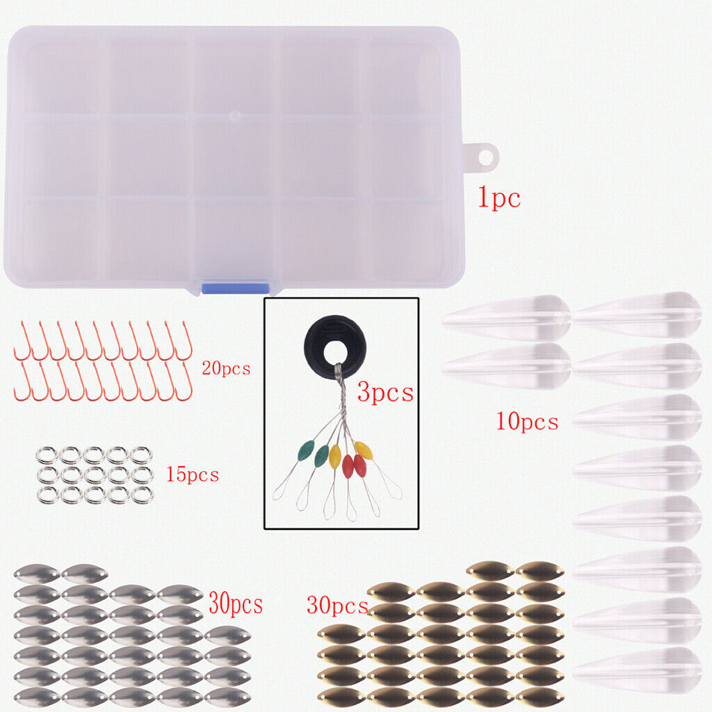 109x Sequins Baits Floating Bombarda Floats Hooks Rings Kit