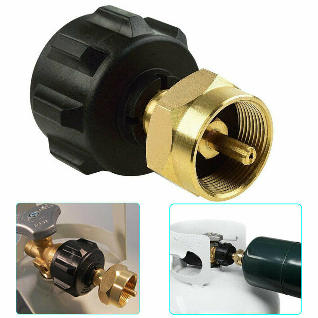 Brass Propane Refill Adapter Connector 1lb to 20lb LPG NG Cycliner Coupler