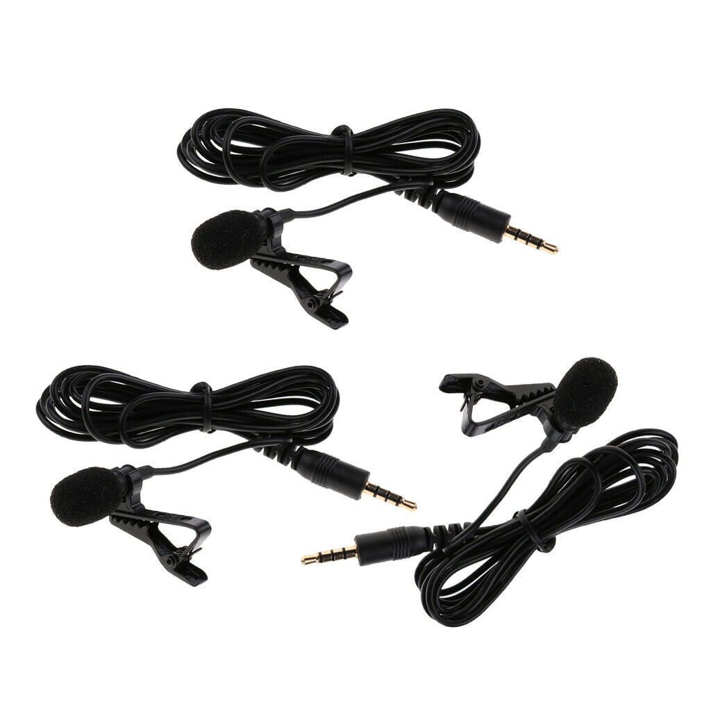 3 Pcs Lapel Mic For /iPad/Android/Smartphone 3.5mm Stereo Connector