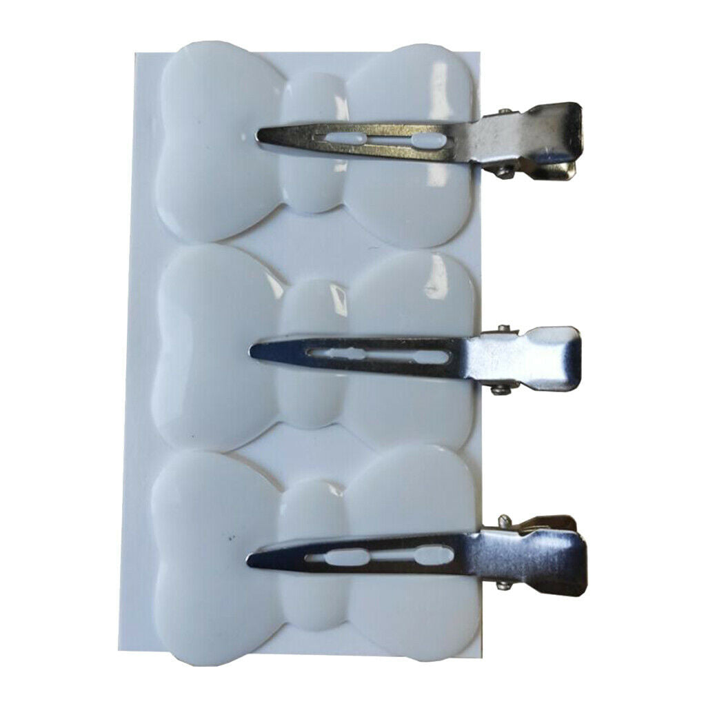 Pack of 4 Seamless No Bend Pin Curls Clips Bangs Clip Butterfly White