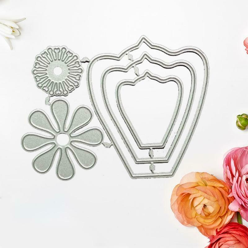 Delicate Flower Metal Cutting Die Durable Carbon Steel Die Cut Stencil for Craft