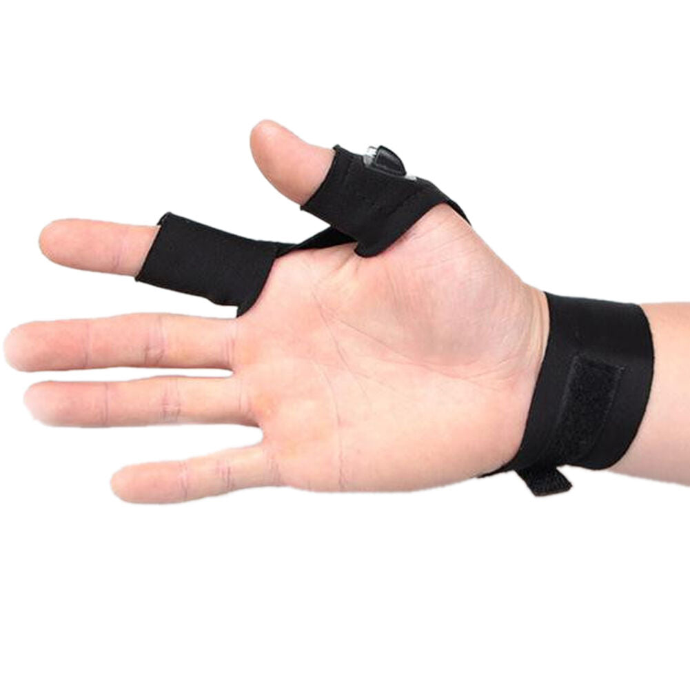 4Fingerless Fishing Glove LED Magic Strap With LED Night Flashlight Rescue Tools