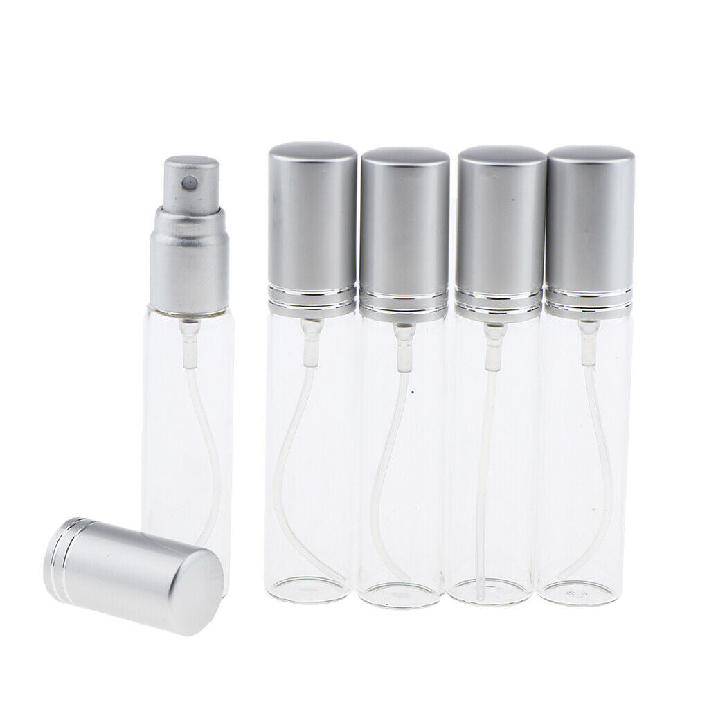 10 Pieces Clear Colored Glass Perfume Mists Refillable Perfume Empty Bottles