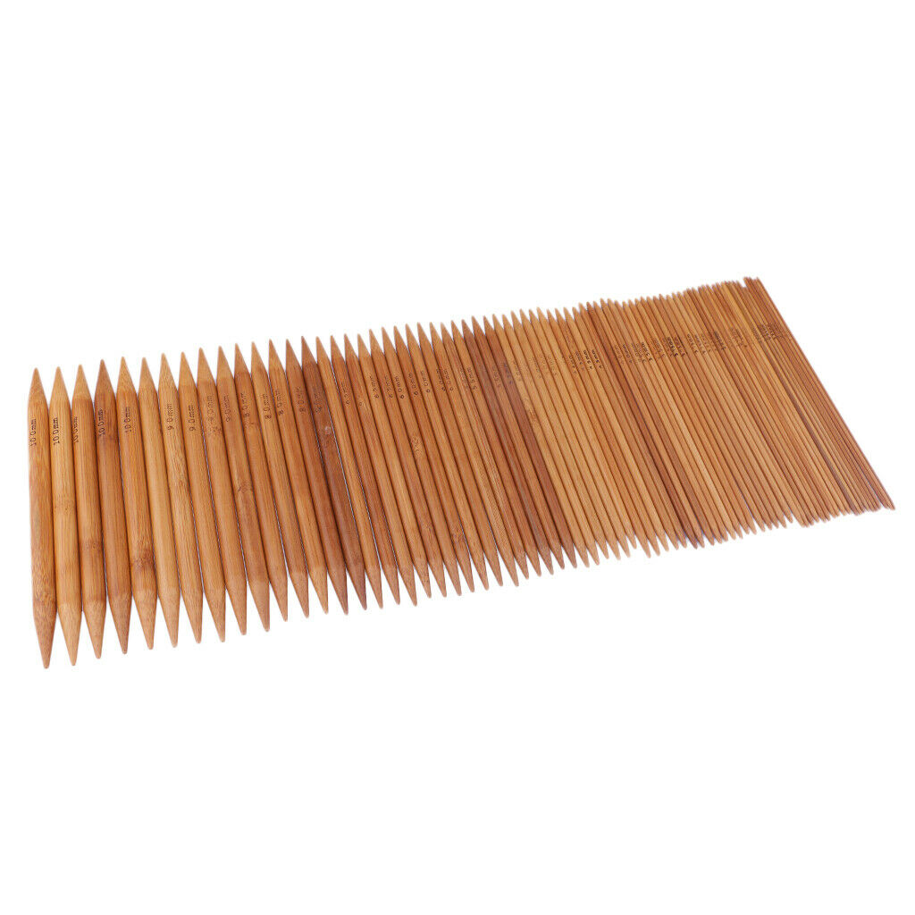 75 Pieces 15cm/6inch Double Pointed Knitting Needle Kit Carbonized Bamboo Knit