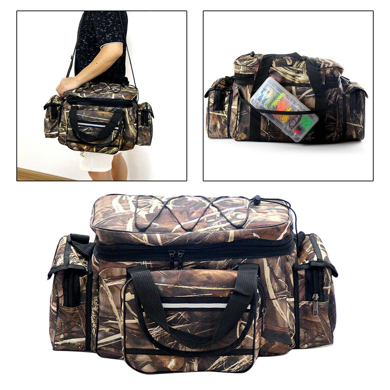 Fishing Bag Large Capacity Tackle Storage Gear Crossbody Bag for Sea Fishings